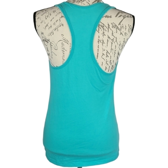 Beach Day Racerback Tank Top Tee - Teal Blue - Picture 4 of 7